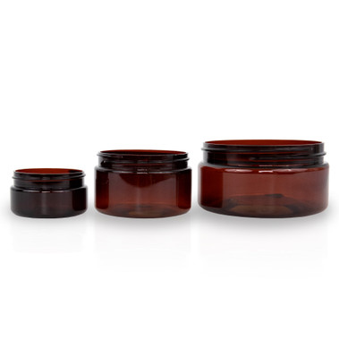 Low Profile Amber Plastic Jars