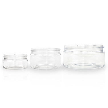 Low Profile Clear Plastic Jars